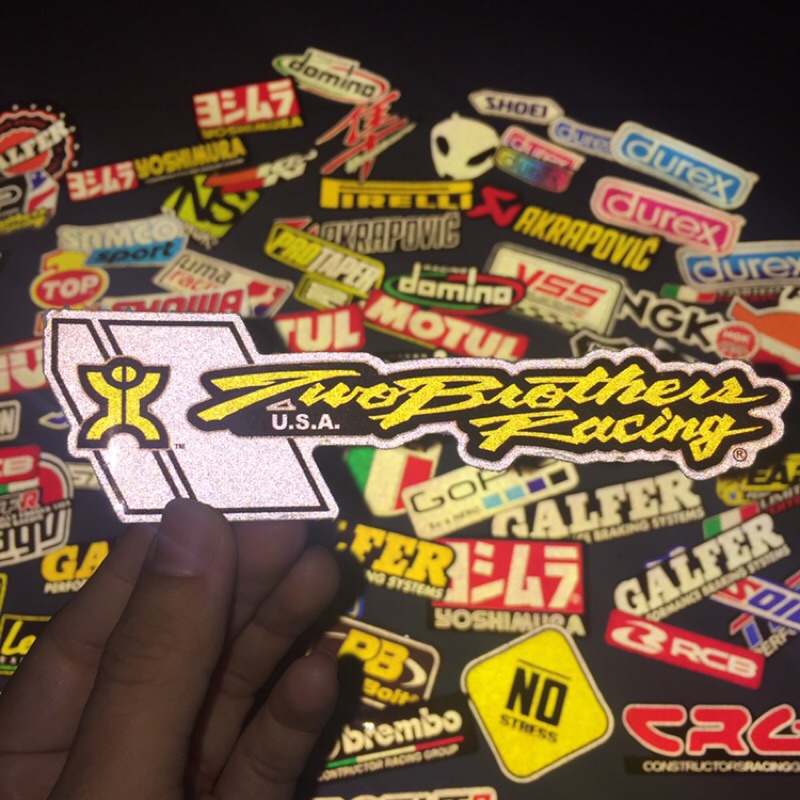 Logo TwoBrothers Racing[14.5x4.2] decal phản quang 3M cao cấp chống nước. Hình dán sắc nét, bền màu, dính chặt.