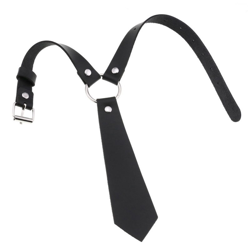 Vòng Cổ Choker Giả Da Thắt Nơ Màu Đen Phong Cách Gothic Punk Cổ Điển Có Thể Điều Chỉnh