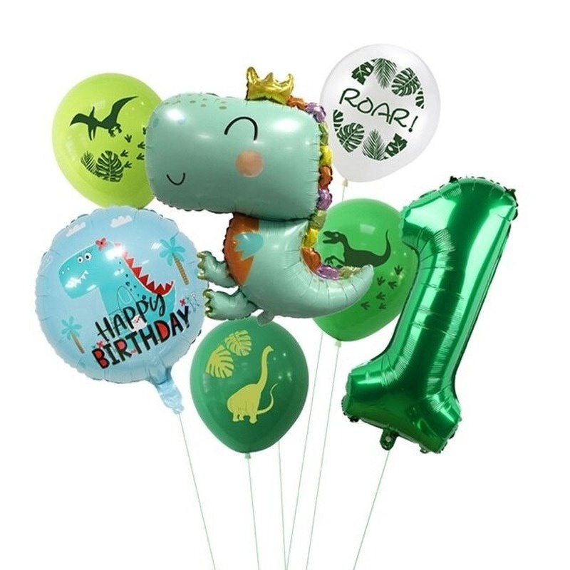 Set 7 Bong Bóng Hình Khủng Long Trang Trí Tiệc Sinh Nhật Cho Bé