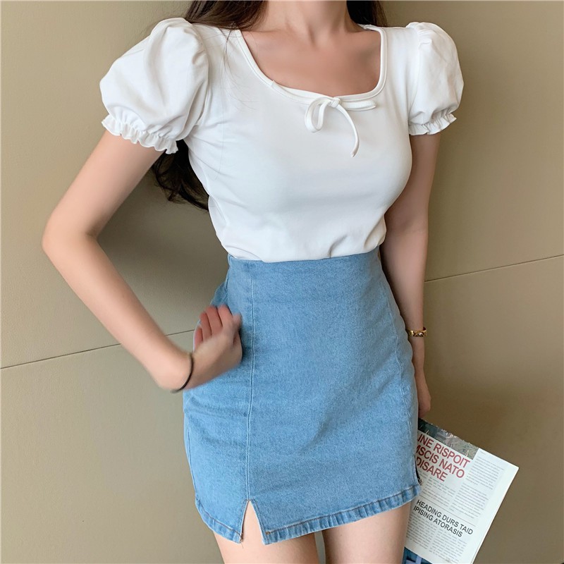 Chân váy jean nữ dáng ôm mini Emilyshop