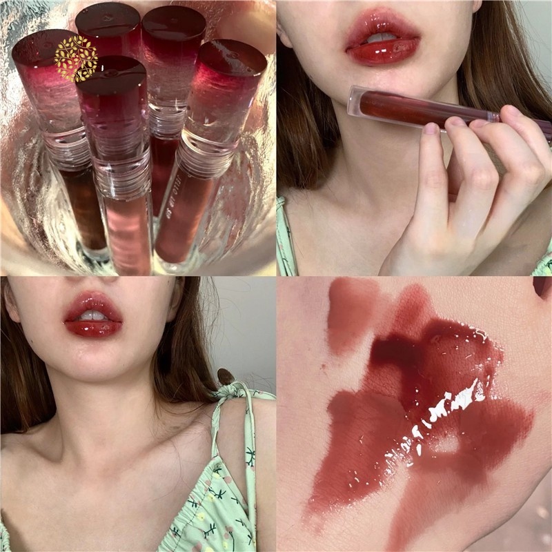 [Hàng mới về] Son bóng Oulesong màu nude nhạt mềm mượt nuôi dưỡng môi trang điểm thời trang kháng nước nước ykd