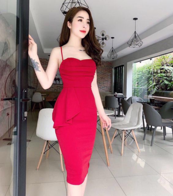 🎀 ĐẦM BODY HAI DÂY NHÚNG CÓ MÚT NGỰC GIÁ RẺ
