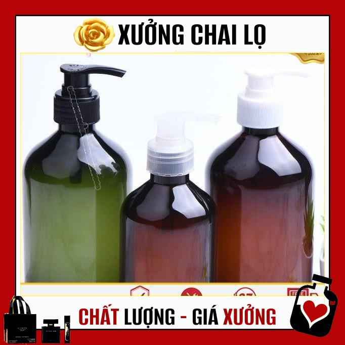 Chai Chiết Mĩ Phẩm ❤ TOP GIÁ RẺ ❤ Chai nhựa pet vòi nhấn 300ml đựng dầu gội, sữa tắm - chai lọ chiết mỹ phẩm .