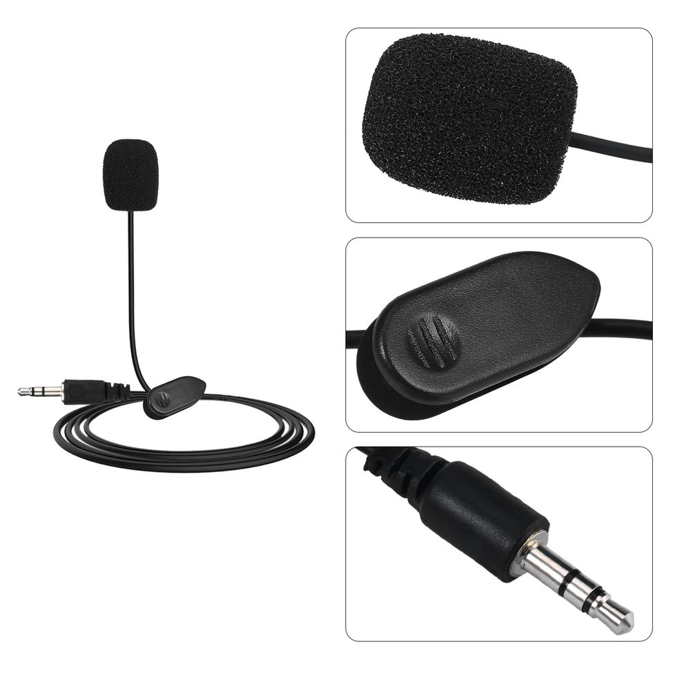 Mic 3.5mm studio có kẹp clip dành cho máy tính bảng, máy để bàn, PC