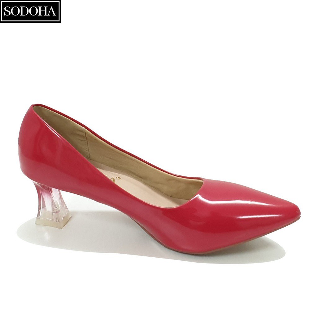 Giày cao gót nữ SODOHA đế cao 5cm thiết kế da mềm đế êm kiểu dáng trẻ trung hiện đại SDH855