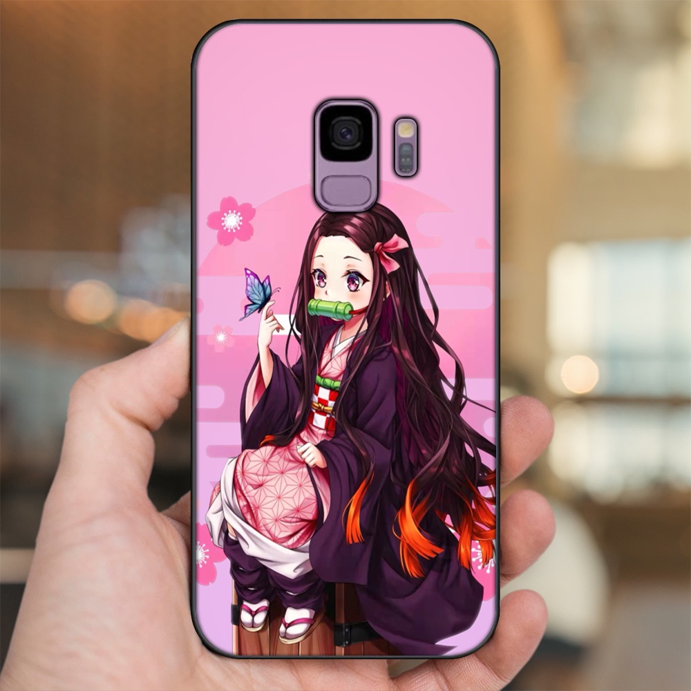 Ốp lưng Samsung S9 viền đen in hình Nezuko Kimetsu no Yaiba