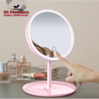 Gương led cảm ưng , gương trang điểm để bàn LCI-520, Đế nhựa siêu bền
