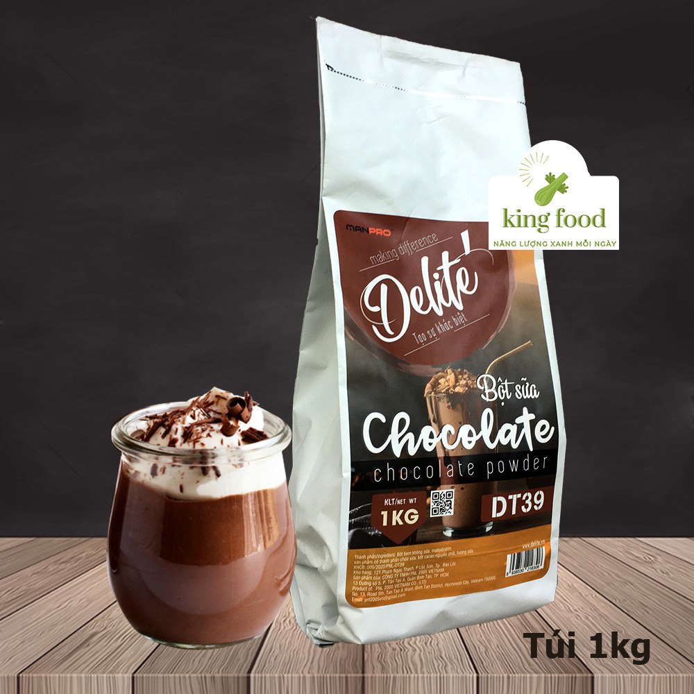 [MUA 3 TẶNG 1] Bột sữa Chocolate đậm đặc CAO CẤP DT39 DELITE (1kg) - Nguyên liệu pha chế trà sữa thượng hạng