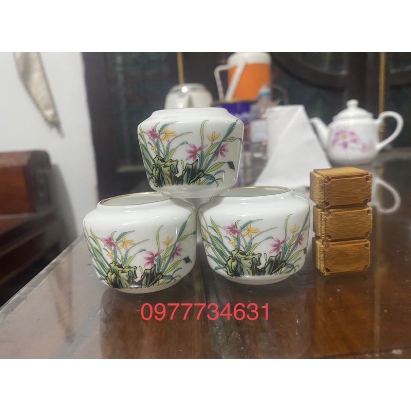 Cóng decal Trung Quốc miệng kẻ vàng phụ kiện lồng chim chào mào, chích choè cao cấp kèm tai