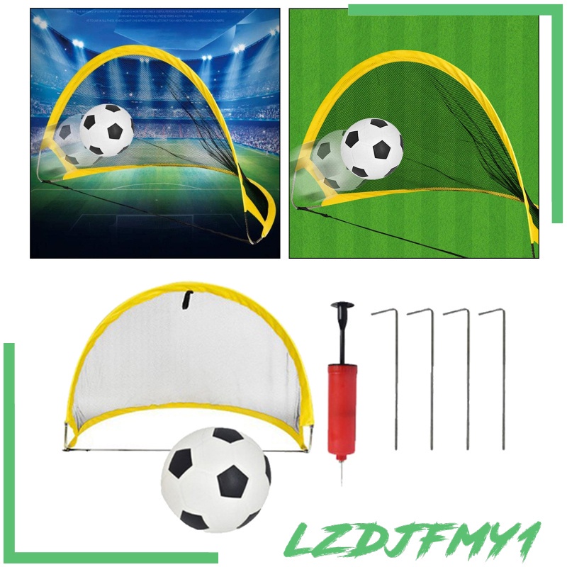 [giá giới hạn] Pop-up Soccer Goal Premium Foldable Durable Yellow Portable Goals Nets 60cm