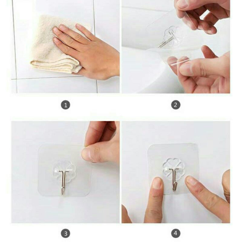 1 chiếc móc dán tường siêu dính trong suốt