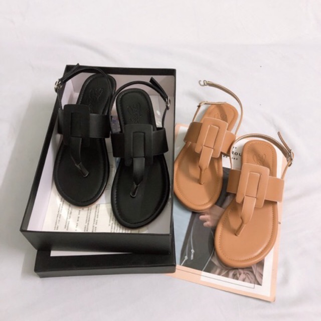 Sandal da mềm khóa vuông