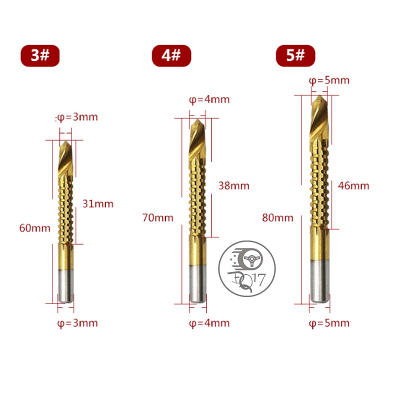 Mũi khoan kéo rãnh mọi bề mặt 3 - 8mm vật liệu thép HS4241 loại tốt