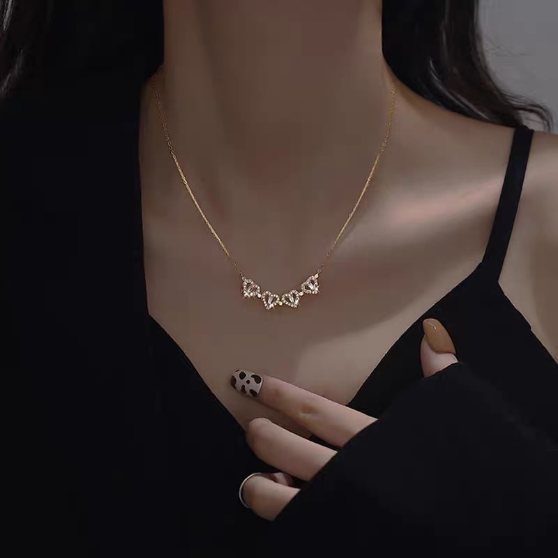 Dây chuyền tim cỏ 4 lá đeo 2 kiểu