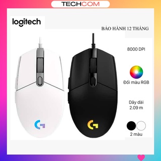 Chuột máy tính laptop có dây gaming giá rẻ logitech g102 - bảo hành 12 tháng