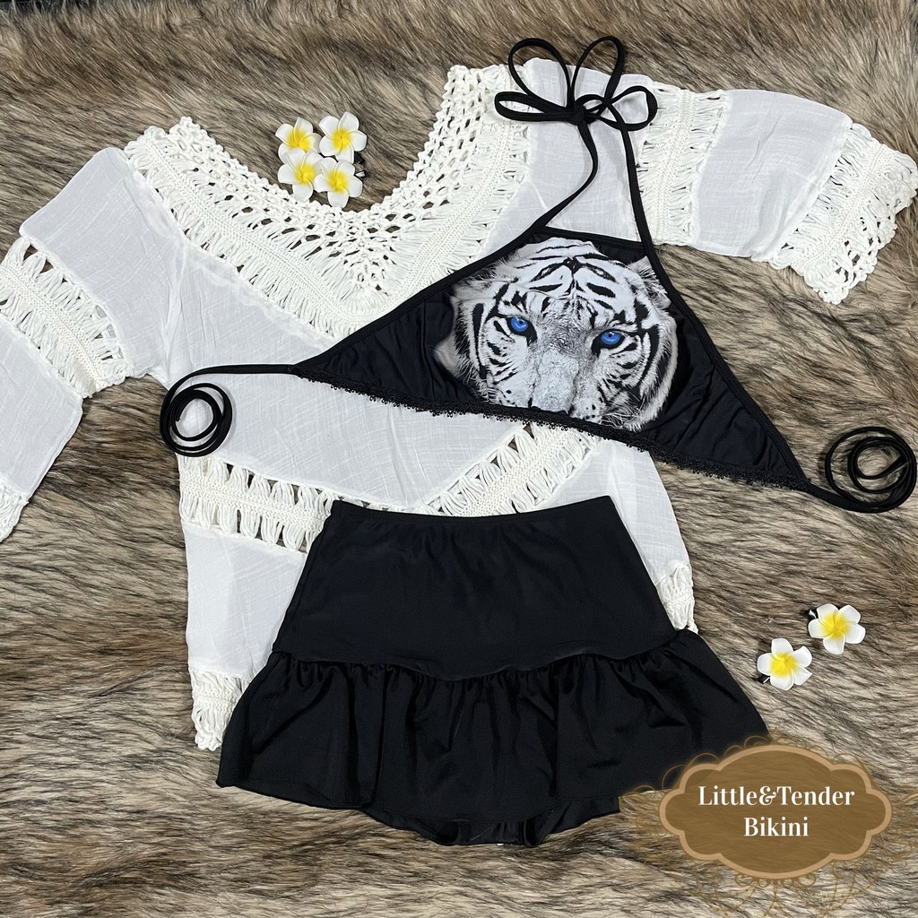 {Không kèm áo khoác} Bikini hai mảnh hình báo thời thượng