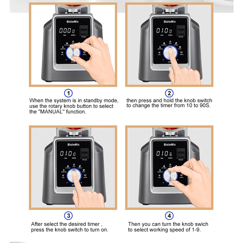 Máy xay sinh tố chuyên nghiệp BioloMix T5600 công suất cao 2200W không chứa BPA