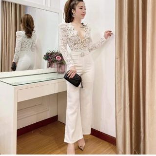 Jump dài phối tay lưới hở ngực sexy