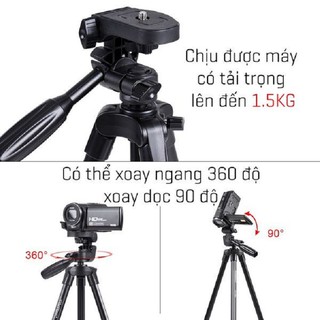 Giá Đỡ Điện Thoại Máy Ảnh, Chân Máy Ảnh Camera Chuyên Nghiệp Yunteng VCT 5208 Hỗ Trợ Livestream, Bán Hàng Online