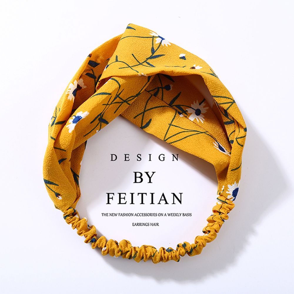 (Hàng Mới Về) Băng Đô Co Giãn Họa Tiết Hoa Phong Cách Hàn Quốc Thời Trang Cho Nữ