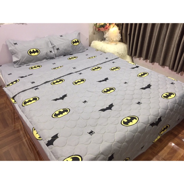 Bộ Chăn Ga Gối Hè Thu 5 Món- BatMan