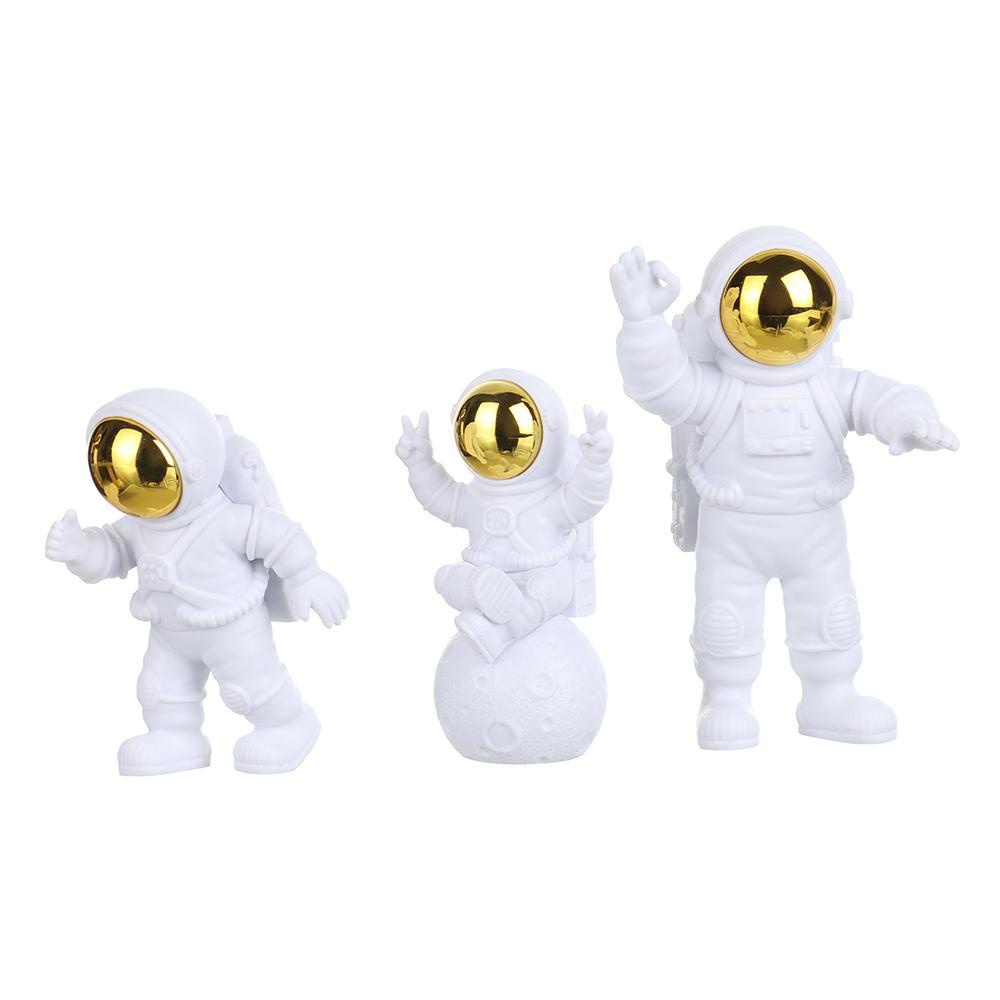 1 Bộ Tượng Trang Trí Bánh Kem Hình Phi Hành Gia Mặt Trăng Thời Trang