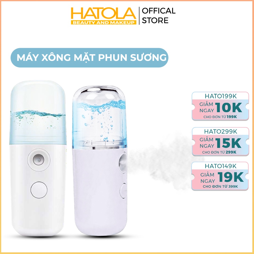 Máy xông mặt phun sương - xịt khoáng nano mini cầm tay kháng khuẩn giữ ẩm da tiện lợi Hatola