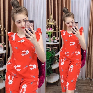 ĐỒ BỘ MẶC NHÀ - ĐỒ BỘ LỤA HỌA TIẾT HÌNH THÚ DỄ THƯƠNG - LUA20
