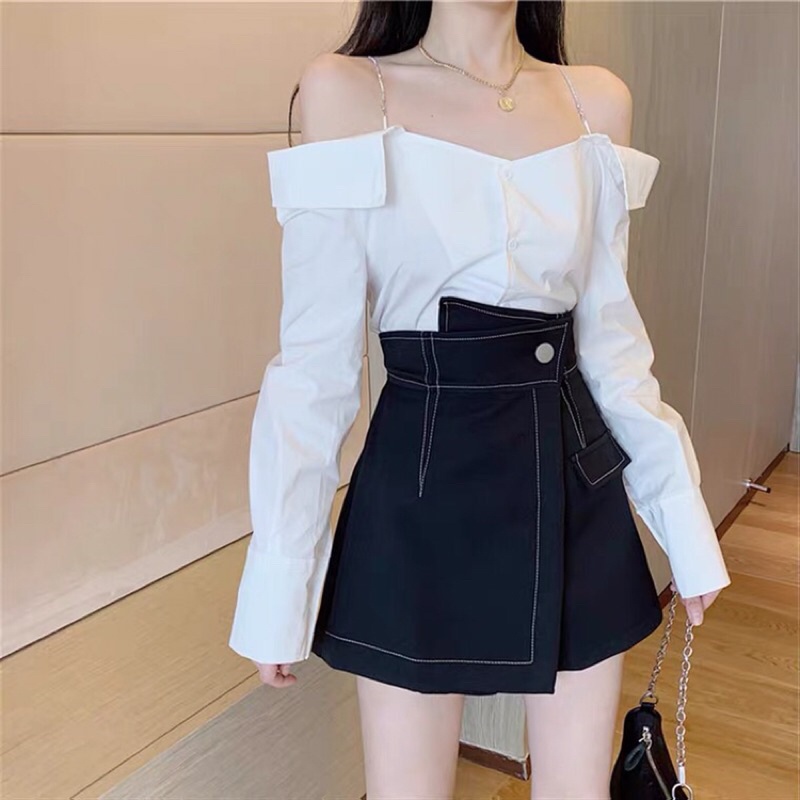 Chân Váy Lưng Cao HER SHOP Chữ A Ngắn, Chân Váy Xẻ Tà Phong Cách Năng Động Qv02 | BigBuy360 - bigbuy360.vn