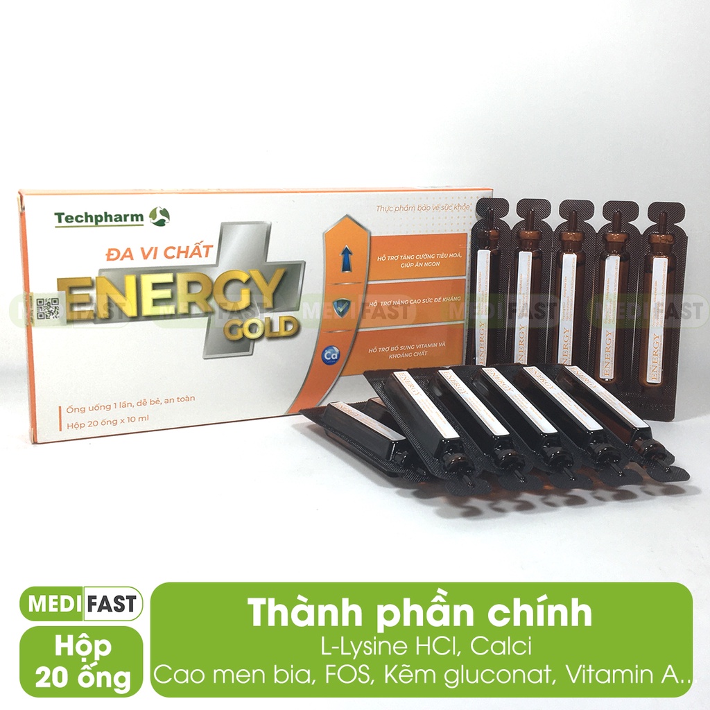 Energy Đa vi chất - Mẫu mới - Bổ sung vitamin - giúp bé ăn ngon, tăng sức đề kháng từ vitamin tổng hợp - Hộp 20 ống