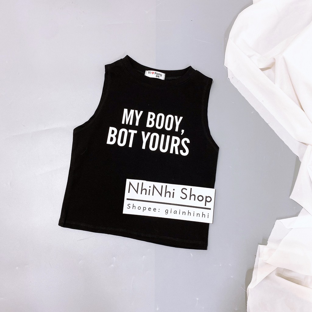 Áo kiểu sát nách dáng ôm, Áo thun ba lỗ in chữ form ngắn AS0045 - Nhinhi Shop | BigBuy360 - bigbuy360.vn