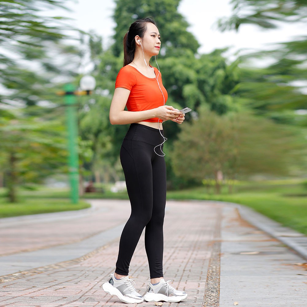 Set đồ tập Yoga, gym, dance cho nữ (Genmax V3 dài tôn dáng - Croptop Cộc tay có đệm mút nâng ngực)