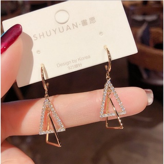 Bông tai khuyên tai nữ hình hoc đính đá