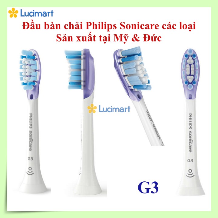 Đầu bàn chải điện Philips Sonicare C1 C2 G2 W C3 G3 W3 [Hàng Mỹ]