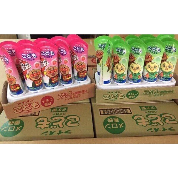 Kem đánh răng trẻ em Lion nội địa Nhật nuốt được an toàn cho bé