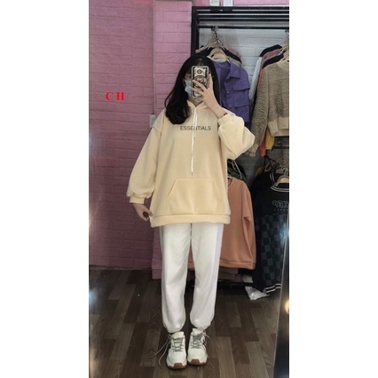 Áo hoodie ess chữ nhỏ CH11