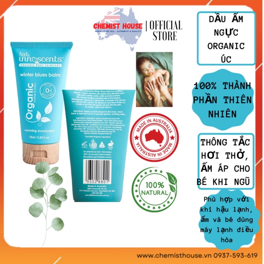 Dầu Bôi Ấm Ngực Vicks Úc Chắn Gió Giao Mùa Nằm Máy Điều Hòa Ngăn Ngừa Bệnh Hô Hấp - Vicks Baby Balsam 50/100g