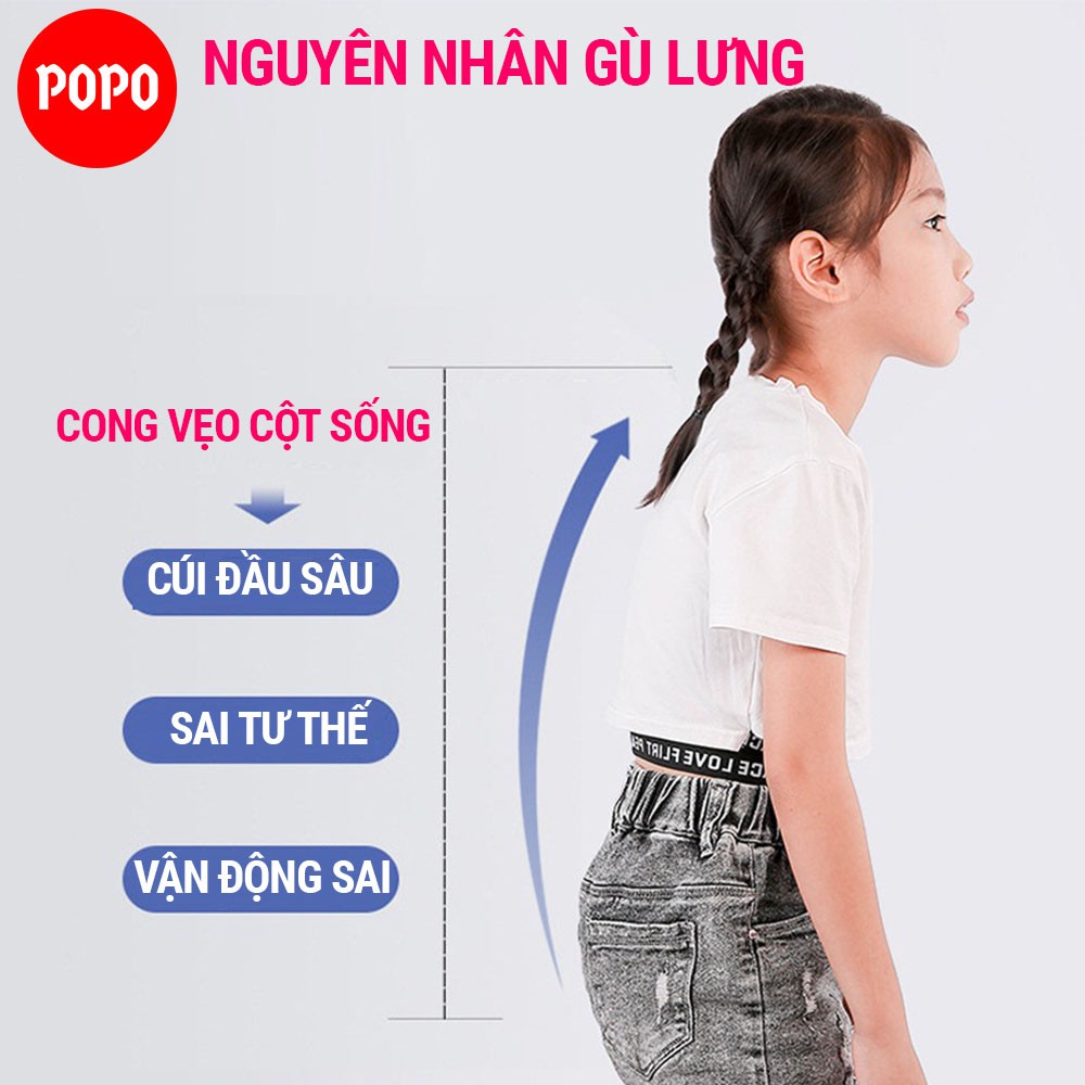Đai chống gù lưng POPO điều chỉnh tư thế lưng có nam châm từ tính thiết kế nhỏ gọn tiện lợi