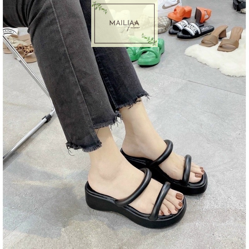 Dép đế xuồng 6 phân MAILIAA 2 quai tròn đế queena