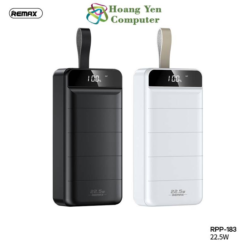 Sạc Dự Phòng Remax RPP-183 30000Mah (Sạc Nhanh QC3.0 18W, 22.5W, PD 18W, VOOC 2.0) - BH 1 Năm - Hoàng Yến Computer