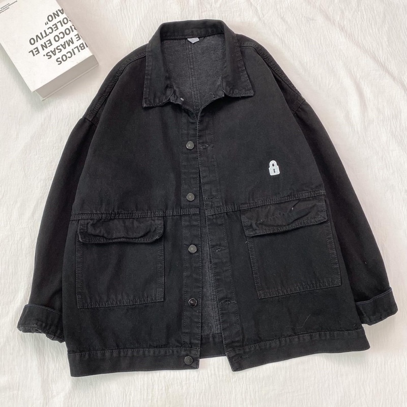 Áo Khoác JEANS BLOCK Form Rộng Phong Cách Ulzzang- 84Unisex