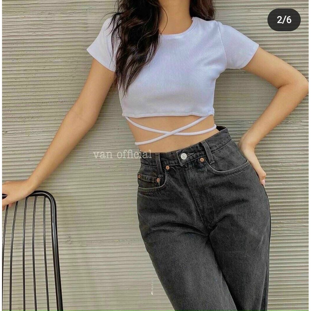 Áo Croptop Nữ Dây Cột Nơ Eo CG004