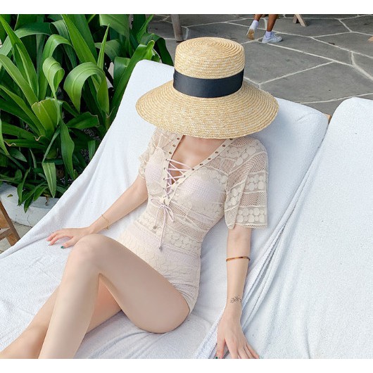 (Cao cấp - Video) Bikini liền thân ren trắng hàng QC cao cấp đủ size nâng ngực | BigBuy360 - bigbuy360.vn