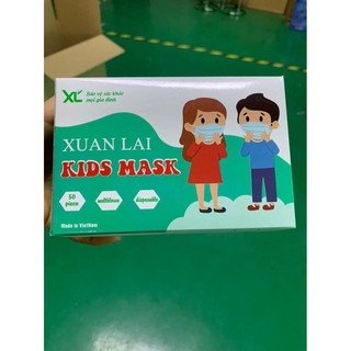 1 HỘP 50C Khẩu Trang Y Tế Trẻ Em 3 Lớp Vải Không Dệt Kháng Khuẩn Hàng Chuẩn Công Ty Xuân Lai