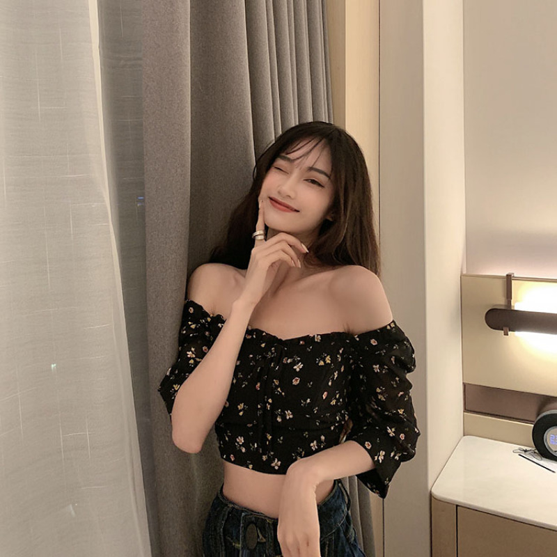 Áo Croptop Trễ Vai In Hoa Cho Nữ | BigBuy360 - bigbuy360.vn