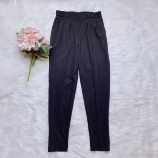 Quần baggy nữ vải tây - quần tây baggy lưng thun màu đen