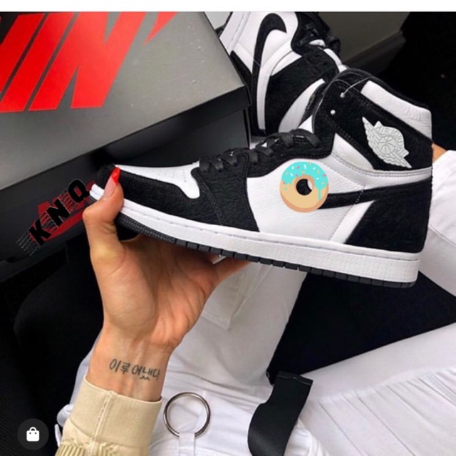 (ẢNH THẬT+VIDEO) giầy sneaker Air Jordan 1 RETRO HIGH OG PANDA  Trắng pha ĐEN | BigBuy360 - bigbuy360.vn