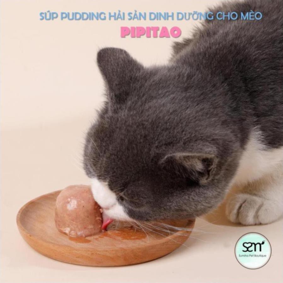 Súp dinh dưỡng vị hải sản cho chó mèo Pipitao (1 hũ nhỏ 25gr) dạng viên pudding