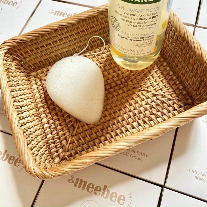 Bông tắm hữu cơ organic MEEBEE an toàn cho mẹ và bé