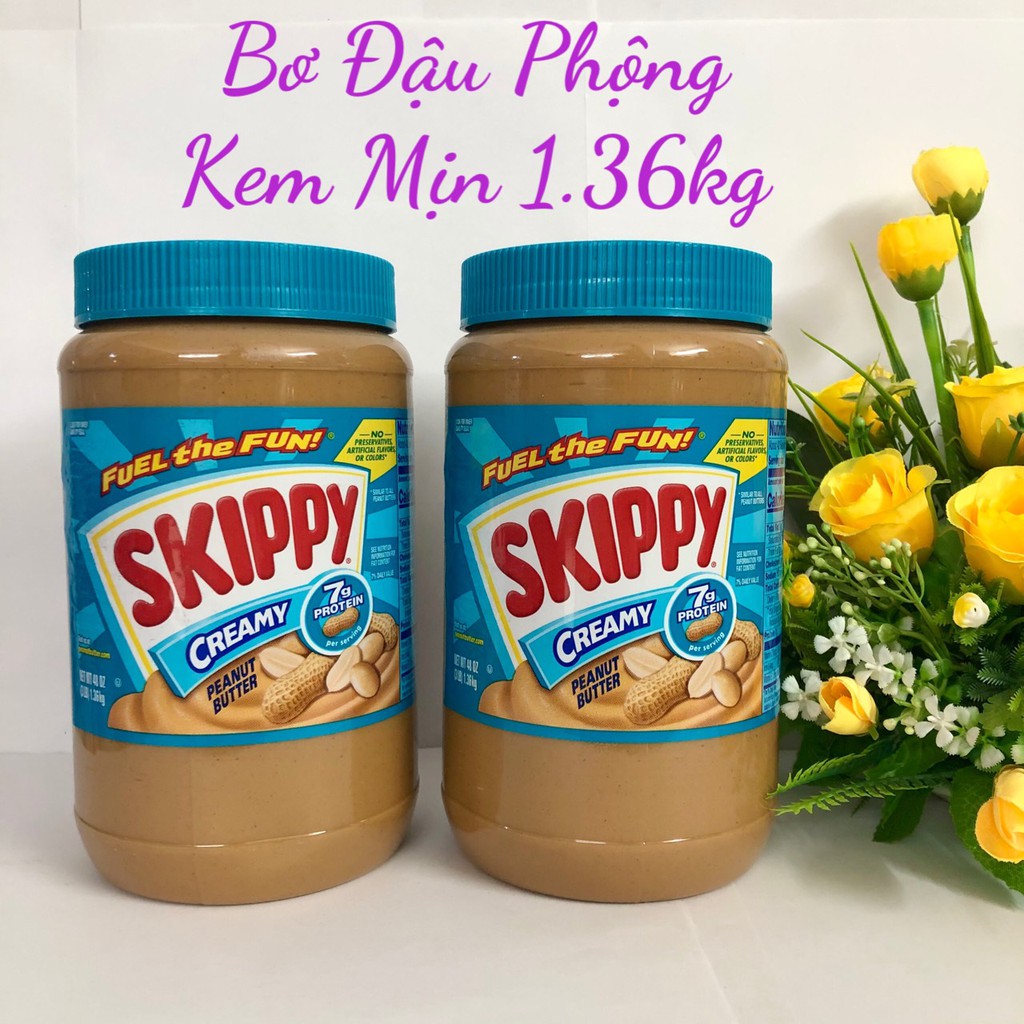 ❤ Sale [Date 1/2022] Tách lẻ 1 hộp Bơ đậu phộng Skippy 1.36kg Mỹ (Có hạt/ Kem Mịn), thơm ngon bổ dưỡng | BigBuy360 - bigbuy360.vn